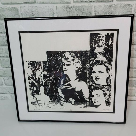 Marilyn Monroe Pop Art Print Framed Signed Romeo '25 1/3 Limited Edition 19x20" - Picture 1 of 11